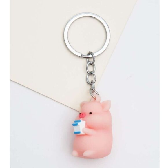 Cartoon Pig 🐷 Keychain - Picture 3 of 5